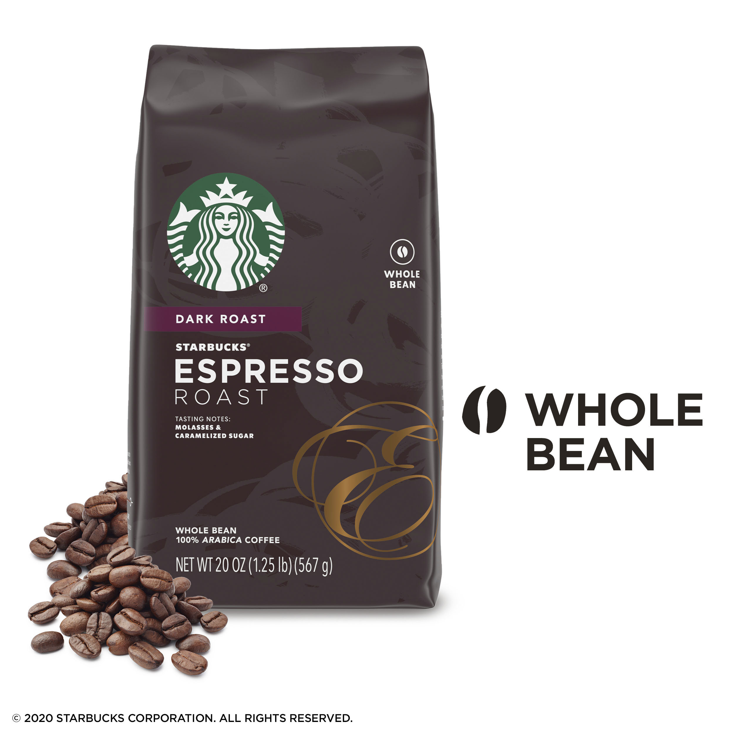 Starbucks Espresso Dark Roast Whole Bean Coffee, 20 Oz, Bag - image 3 of 6