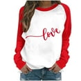 thumbnail image 2 of Craaazy Women's Valentines Fashion Printed Sweatshirt Round Neck Loose Long Sleeve Casual Tops Gifts, 2 of 5