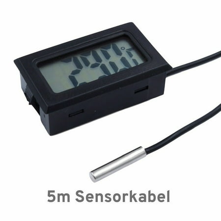 

Mini thermometer temperature display digital with probe 1m - 5m black cable