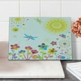 thumbnail image 2 of Dragonfly Cutting Board, Summer Themed Floral Backdrop with Sun Rays Colorful Dandelions Happiness Graphic, Decorative Tempered Glass Cutting and Serving Board, Small Size, Multicolor, by Ambesonne, 2 of 5