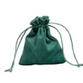 thumbnail image 1 of Qarigey Bolsa de joyería de terciopelo con cordón a prueba de polvo, organizador de embalaje de regalo de cumpleaños de boda, bolsas Ropa, zapatos y accesorios Miscelánea Fondo verde/cuadrado, 1 of 6