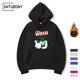 thumbnail image 2 of Sudadera con capucha de forro polar con estampado de diseño de hip hop y marihuana para hombre y mujer, ropa de invierno divertida y negra para otoño, 2 of 5
