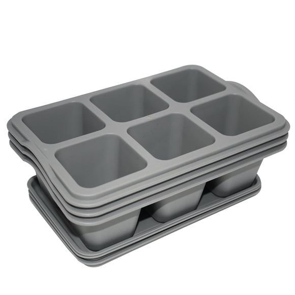 Kit 3 Charola moderna rectangular para suculentas Smart Garden  Gris