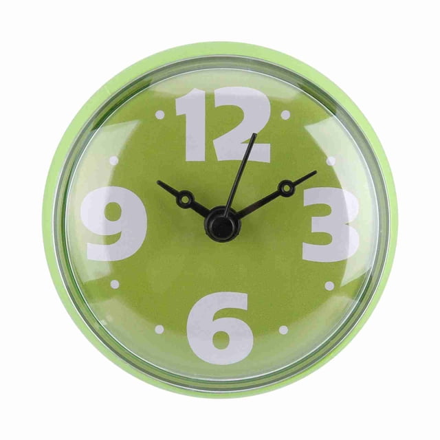Espejo de pared con ventosa impermeable para ventana, baño, ducha, reloj, accesorios de baño, color verde