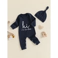thumbnail image 4 of Hirigin Newborn Baby Boy Girl Clothes Hi I'm New Here Coming Home From Hospital Outfits Gender Neutral One Piece Romper, 4 of 8