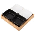 thumbnail image 4 of Fruit Tray, Snack Holder Portable Snack Tray, For Hotel Kitchen Use Home Use Restaurant Four Grids 2White+2Black, 4 of 8