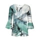 thumbnail image 5 of Blusa de verano para mujer con estampado de pliegues sexy y mangas 3/4 con cuello en V y botones OAVQHLG3B Store  lin121212, 5 of 5