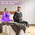 thumbnail image 2 of PMONPA Wearable Blanket Hoodie, Flannel Sherpa Fleece, Warm and Cozy Giant Sweatshirt for Adult, Woman and Man, One Size Fits All (Light Purple), 2 of 7