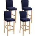 thumbnail image 1 of Stretch Bar Stool Covers Pub Counter Stool Chair Slipcover for Dining Room Cafe Furniture Bar Stool Slipcover Washable Removable High Stool Seat Cover with Back(Navy,Set of 4), 1 of 7