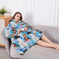 thumbnail image 5 of Oversized Wearable Blanket Hoodie,German Shorthaired Pointer Dog and Flower Sherpa Blanket Hoodie with Super Pockets,Super Warm Fuzzy Pullover for Women & Men, 5 of 6