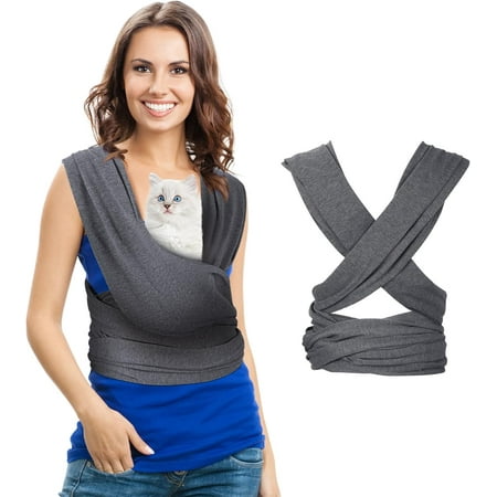 Hgudesign Sling Carriers  Front Facing Dog Sling  Wrap Carrier Chest  Hands Free  Size Adjustable  Soft Cn  Swaddle Bag for Outdoor(Light Grey)