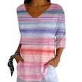 thumbnail image 4 of Tittly Womens Loose Fit Summer Tops, Double Printing Women Mom Summer Casual Baseball Short Sleeve Tees Tops Graphic Tees, T Shirts for Women, Womens Tops Tshirts Shirts Purple XL, 4 of 4