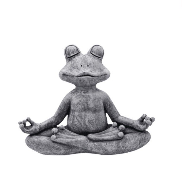 Adornos de jardín Perro meditador Animal de meditación Adecuado para decoración de jardín al aire libre (Rana de meditación 12 cm)