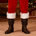 thumbnail image 2 of YAYUBA Christmas Snow Boots with Metal Bell Renaissance Plush Shoe Mouth Leather Knight Boots for Santa Claus, 2 of 8
