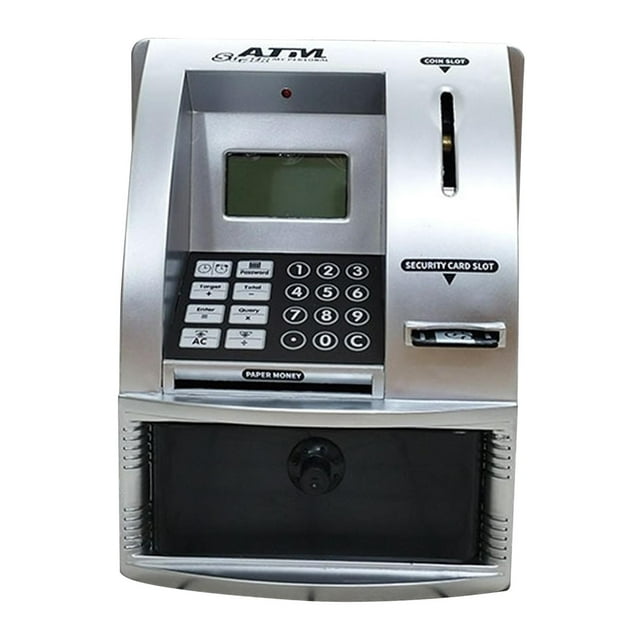 ziyahi Kids Piggy Bank Electronic Money Box Fun Toy With Balance Inquiry And Goal Setting Features silver 13x13.5x17cm