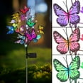 thumbnail image 6 of Rirool Solar Butterfly Lights Outdoor - 2 Pack DIY Waterproof Garden String Lights, Solar Powered, Color Changing for Patio, Lawn, Pathway Décor, 6 of 7