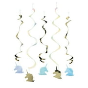 Unicorn Sparkle Hanging Swirls - Party Supplies - 5 Pieces