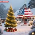 thumbnail image 2 of Metal Hanging Christmas Tree Wind Spinner - Patriotic Design with American Flag Fireworks & Cityscape for Yard & Garden Decor, 2 of 7