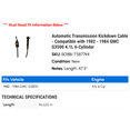thumbnail image 2 of Automatic Transmission Kickdown Cable - Compatible with 1982 - 1984 GMC G3500 4.1L 6-Cylinder 1983, 2 of 2