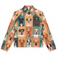 thumbnail image 4 of Jackets for Women Winter Coat Jackets Flannel Stand Collar Jacket(Cute Dog Sketch,Size:S-4XL), 4 of 7