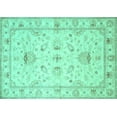 thumbnail image 1 of Ahgly Company Machine Washable Indoor Rectangle Oriental Turquoise Blue Traditional Area Rugs, 6' x 9', 1 of 4