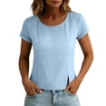thumbnail image 3 of ByworldtasicNo Boundaries Womens Tops Crewneck Short Sleeve Tees Basic Slim Fit T Shirts Y2K Summer Blouse 2026, 3 of 7