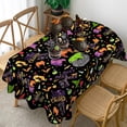 thumbnail image 5 of Halloween Tablecloth 54x72 Inch Oval, Halloween Washable Table Cover for Sisters Party Picnic Dinner Decor, Orange & Black, 5 of 6