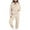DT-Beige, variant on DailyTrove Women's Zip-Up Long Sleeve Tracksuit - Solid Color, Casual Style, Fall & Outdoor Leisure Wear,White