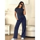 thumbnail image 4 of Outfit ANRABESS - Jersey para mujer, pantalones anchos, color azul marino, 4 of 9