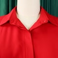 thumbnail image 6 of AURA Women’s Shirt Dress Turn Down Collar Puff Sleeve Long Sleeve Solid Color S XXXL, 6 of 7