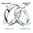 thumbnail image 3 of OUSITAI His or Her Real Love Promise Ring，Stainless Steel Ring Real Love Heart Valentine Couples Wedding Band, 3 of 6