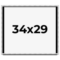 34x29 Frame Brushed Silver Solid Wood Picture Frame | 0.75 Inch Moulding Width | Rabbet Depth 0.75