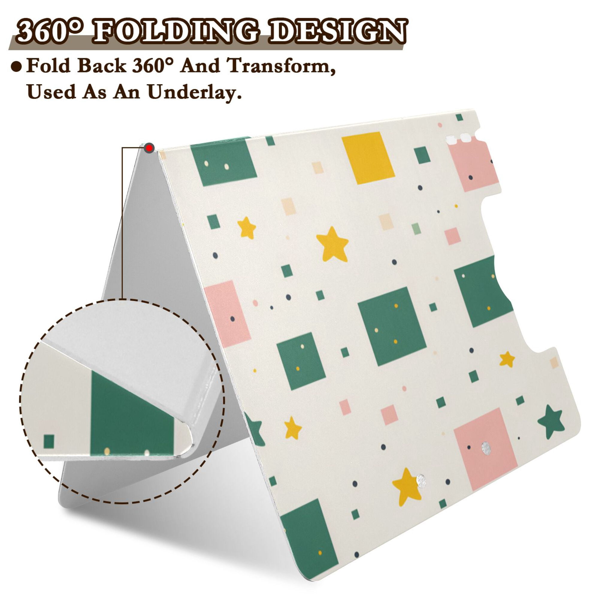 FORMRS A4 Clipboard Folder with Pen Holder Horizontal Foldable School Office Binder, Green Abstract Pattern