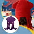 thumbnail image 6 of Segolike Octopus Headwear Hat Octopus Shaped Hat Costume Headwear Animal Cap Party Hat Cosplay Headgear Comfortable Flannel Suitable for Role Playing Gift Givi violet, 6 of 8