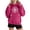 Hot Pink, variant on Maplenight Fleece Christmas Hoodies for Women Snowflake Graphic Long Sleeve Hooded Sweatshirt Drawstring Relaxed Fit Casual Womens Tops for Fall Winter