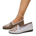 thumbnail image 4 of Women's Casual Knit Rose Embroidery Walking Shoes, Breathable Flat Design with Lightweight Sole and Cushion Comfort, Slip on Sneakers for Daily Wear, 4 of 4