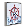 thumbnail image 3 of Stupell Industries Brushed Nautical Helm Gray Framed Floater Canvas Wall Art design by Paul Brent, 25 x 25, 3 of 9