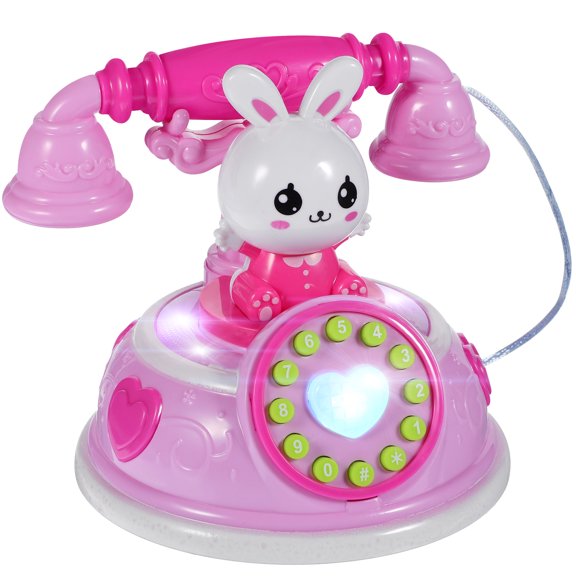 Pequeño teléfono falso de juguete de plástico para jugar en casa para niños.
