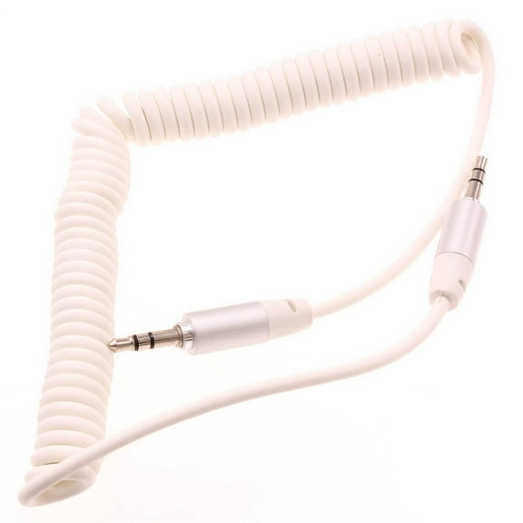 3.5mm Aux Cable Adapter Car Stereo Aux-in Audio Cord Speaker Jack Wire Coiled Y3W for Alcatel My Flip 2 4G, Go Flip 4 3 / Smartflip, Cingular Flip 2, Quickflip 4044C - iPhone 6 Plus SE (2016)