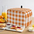 thumbnail image 2 of Orange Checkered Toaster Cover 2 Slice, Thanksgiving Fall Buffalo Plaid Rustic Dustproof Bakeware Oven Protector with Top Hook, Waterproof Small Kitchen Appliance Toasters Dust Cover, 12"x7.5"x8", 2 of 9