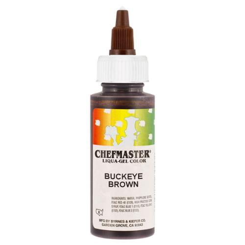 Chefmaster by US Cake Supply 2.3oz Buckeye Brown Liqua-Gel Cake Food Coloring