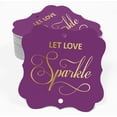 thumbnail image 2 of Inkdotpot Real Gold Foil Bracket Shape Paper Hang Tags Let Love Sparkle Wedding Favor Tags Pack Of 50, 2 of 6