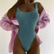 thumbnail image 1 of WILLBEST Trajes de Baño de Natación Para Mujer Trajes de Baño de Cintura Alta Para Mujer Traje de Baño Cruzado Con Lazo En La Espalda Traje de Baño Monokini Traje de Baño de 1 Pieza, 1 of 4