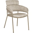 thumbnail image 3 of Meridian Furniture Yara Stone Velvet Dining Chair (Set of 2), 3 of 6