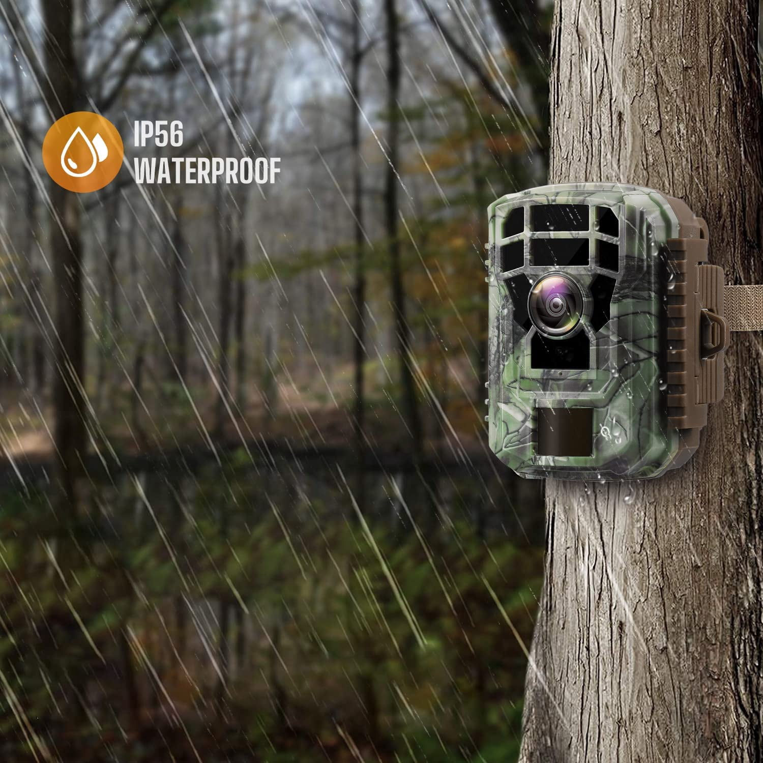 CAMPARK 20MP Trail Camera 1080P Game Deer Hunting Camera Infrared Night Vision Waterproof Motion Detection Outdoor Trail Cam with SD Card