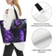 thumbnail image 3 of Disketp Purple Plant White Tiger Bolsa Tote Estampada para Mujer, Bolso de Hombro y de Mano para Compras y Viajes, 3 of 8