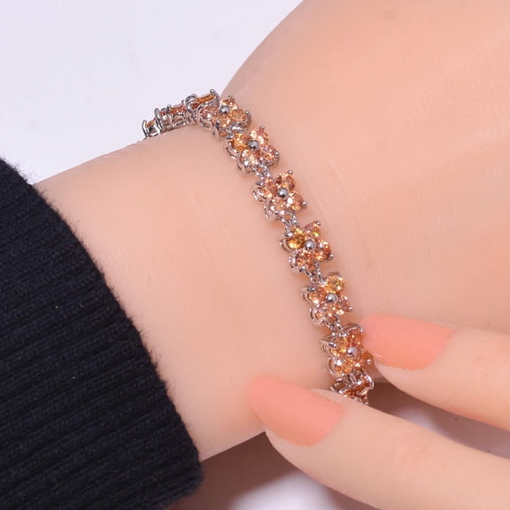 Morganite 925 Sterling Silver Tennis Bracelet 6.99" B_9735_691_55, New Year Sale, Valentin's Day Gift