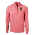 thumbnail image 2 of Men's-Cutter & Buck  Heather Red Real Salt Lake Adapt Eco Knit Heather Raglan Quarter-Zip Top, 2 of 3