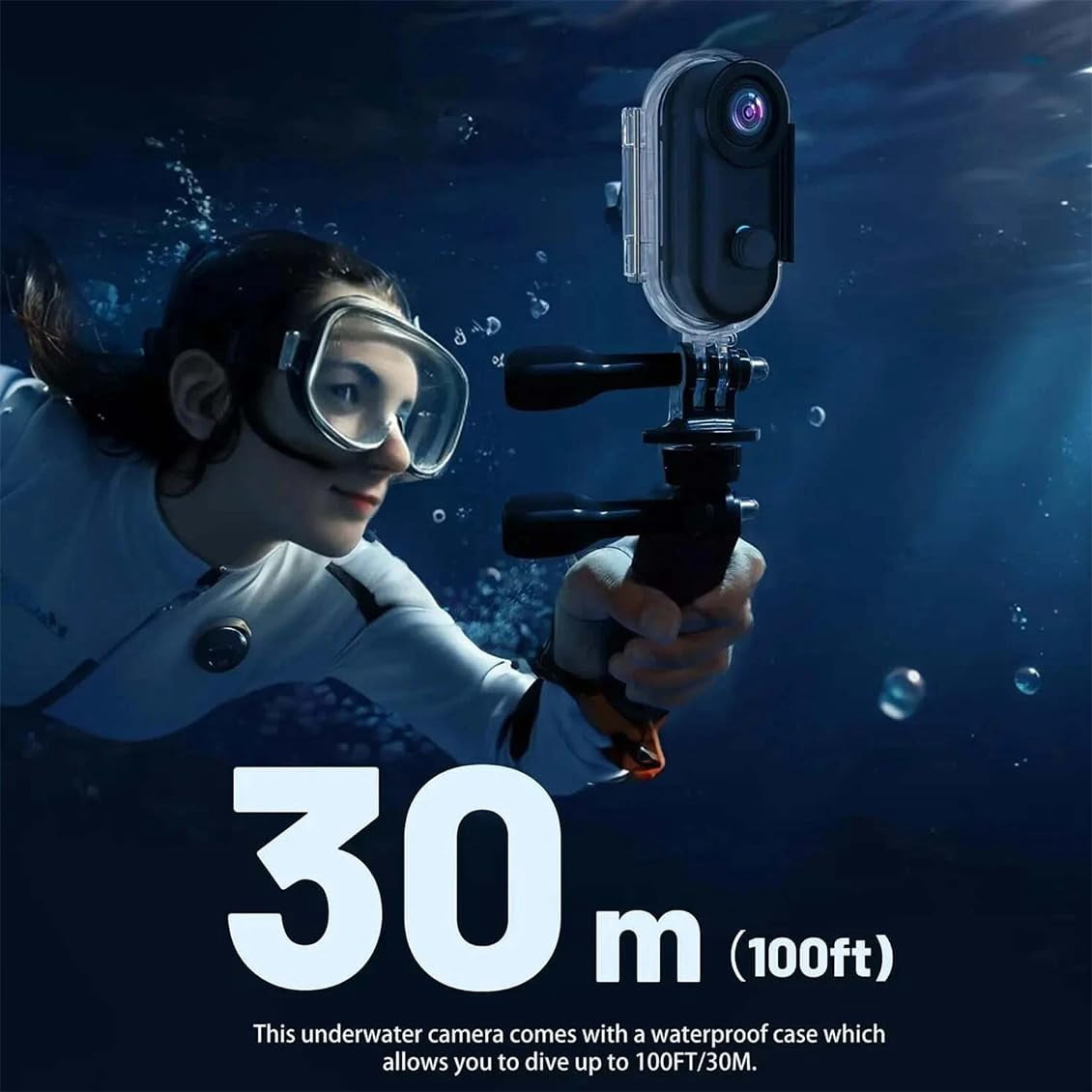 POV 4K Action Camera - Gelviva, Gelviva Thumb Body Camera 4k Portable, Treklon Pov Camera, Hands Free Waterproof Wearable Video Recorder, Helmet Mount, For Bike Cycling, Pet, Vlogging (White, 4K)