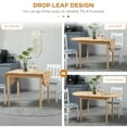 thumbnail image 4 of Natural Pinewood Drop Leaf Dining Table - Expandable Table for 4-6 | Kitchen & Dining Room | 55" Extended, Easy-Clean Surface, Non-Slip Feet, 4 of 7